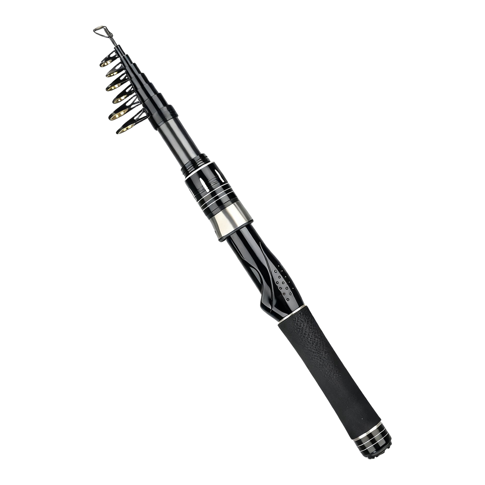 Carbon Fishing Rod - Ultraleichte Teleskop-Kohlefaser-Angelrute mit Keramikführungsringen, schnelle Aktion,