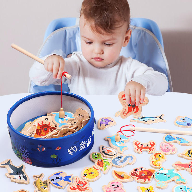 Fishing Equipment Kids - Holz Magnetische Angeln Spielzeug für Kinder