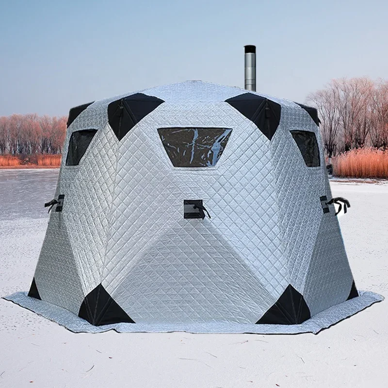 Fishing Equipment Needed - Winterisoliertes großes Saunazelt, Outdoor-Campingausrüstung, tragbares 4-Personen-Pop-Up-Zelt