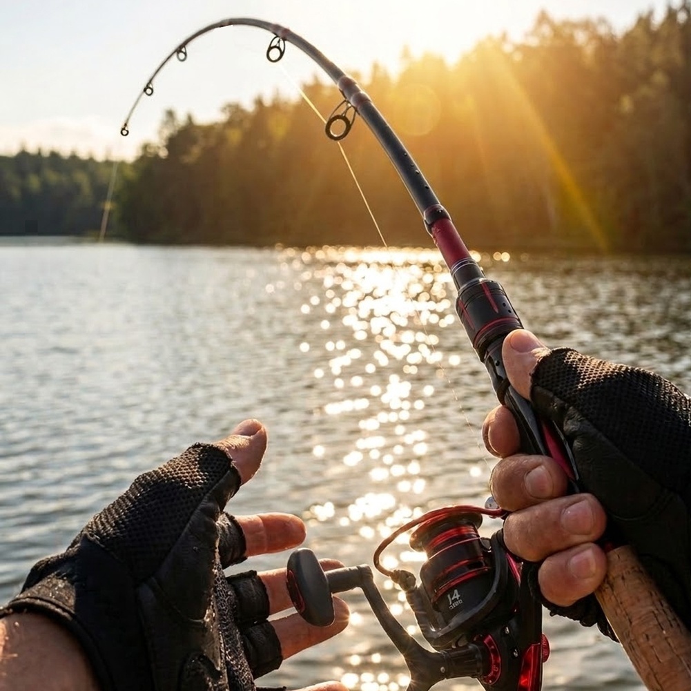 Carbon Fishing Rod - Ultraleichte Kohlefaser-Angelrute 1,8m und Rolle für