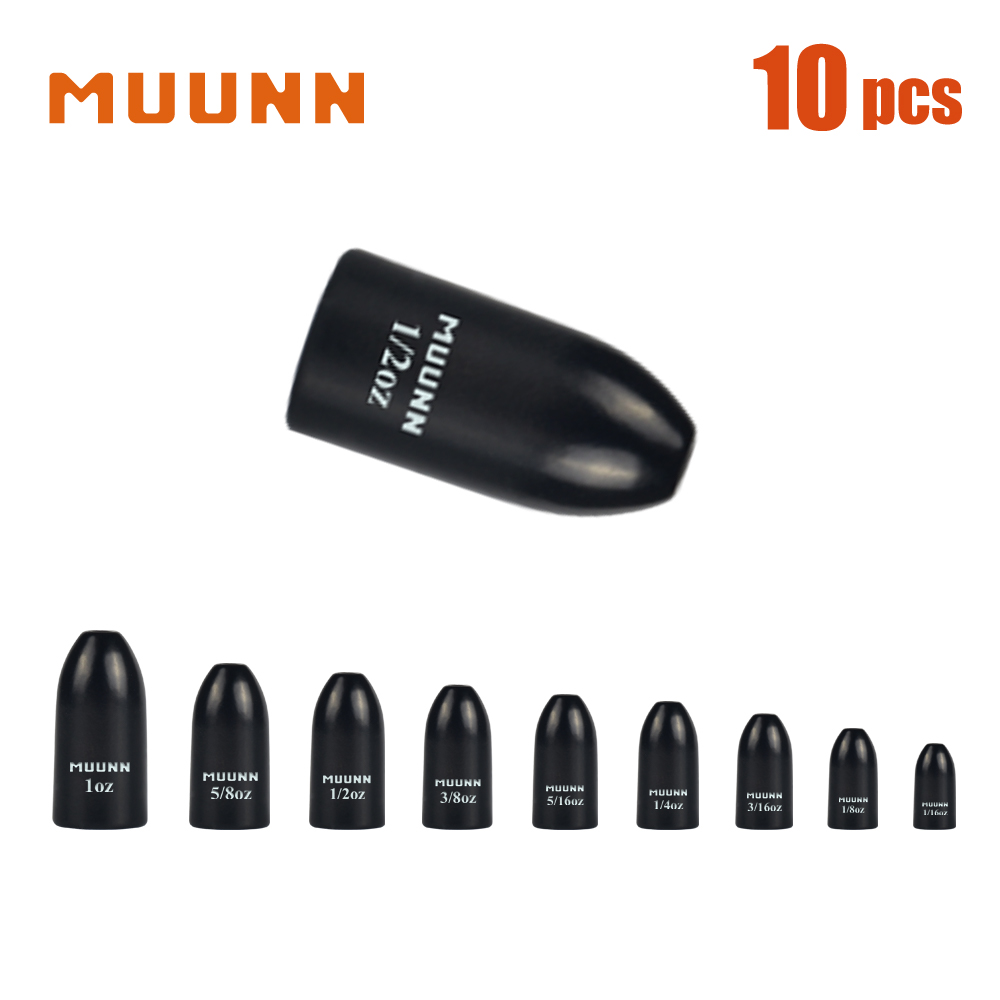 Tungsten Sinkers - MUUNN 10 Stück Wurmgewichte, Sensibleres Wolfram-Angelgewicht