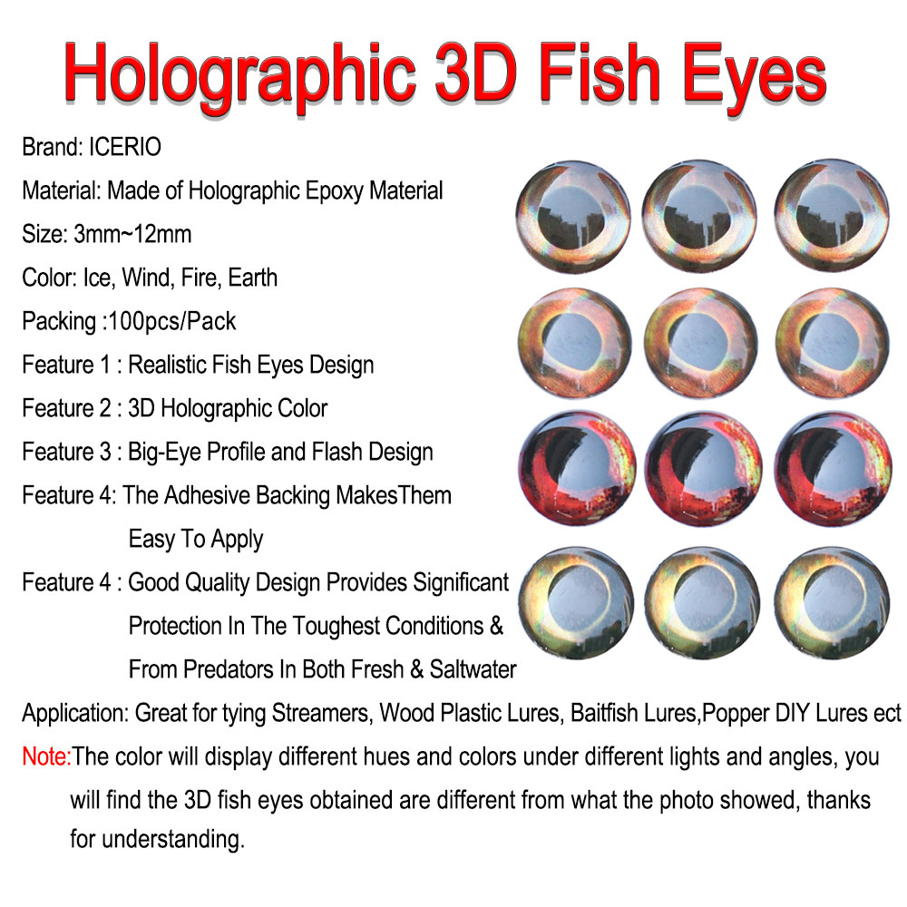 ICERIO 100PCS Holographische 3 – Fishing Equipment Deals Bewertung und Preis