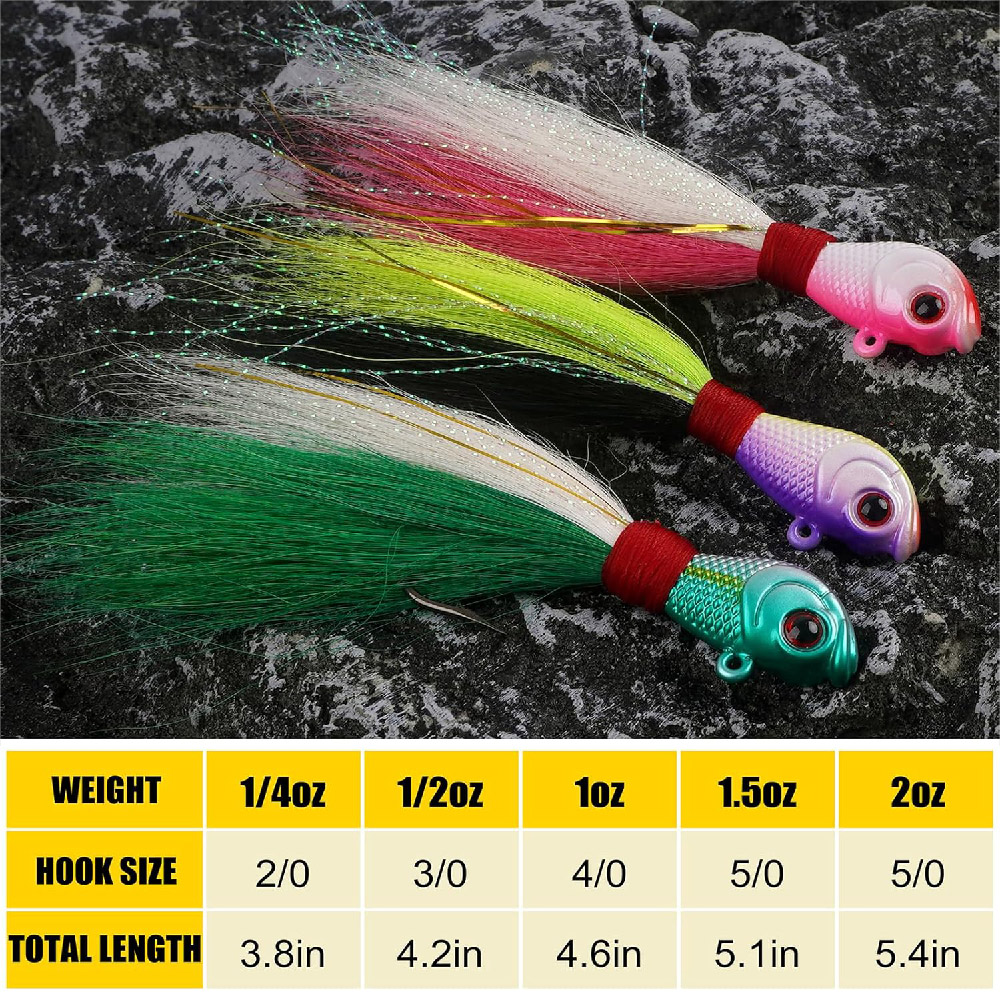 3 Stück Bucktail Jigs Salzwass – Fishing Equipment Shop Bewertung und Preis