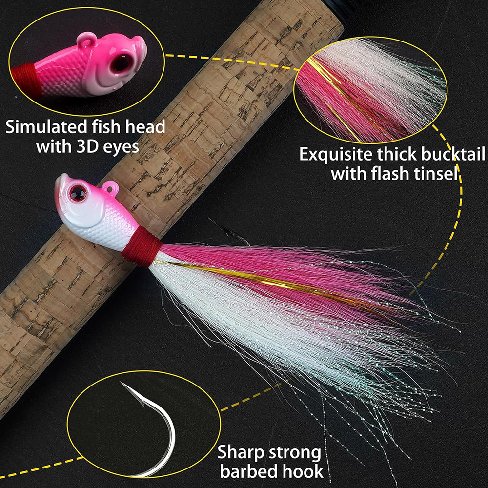 3 Stück Bucktail Jigs Salzwass – Fishing Equipment Shop Bewertung und Preis